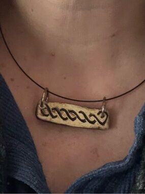 Ceramic One of a Kind Reversible Bar Necklace